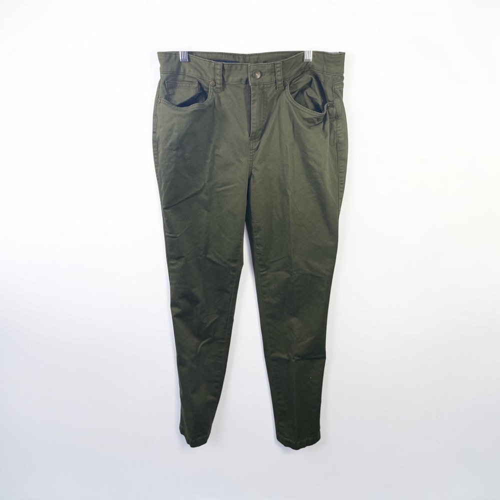 Brooks Brothers Womens Olive Green Chino Pants Slim Leg Size 8 Trousers